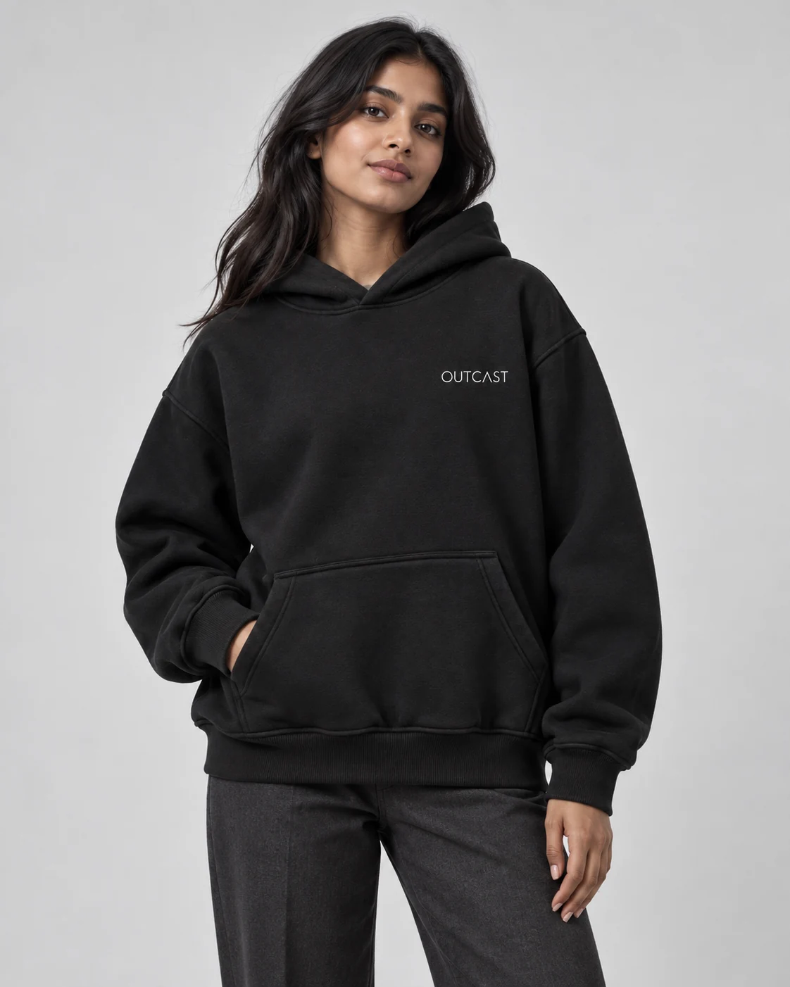 Model wearing the OUTCAST Signature Hoodie